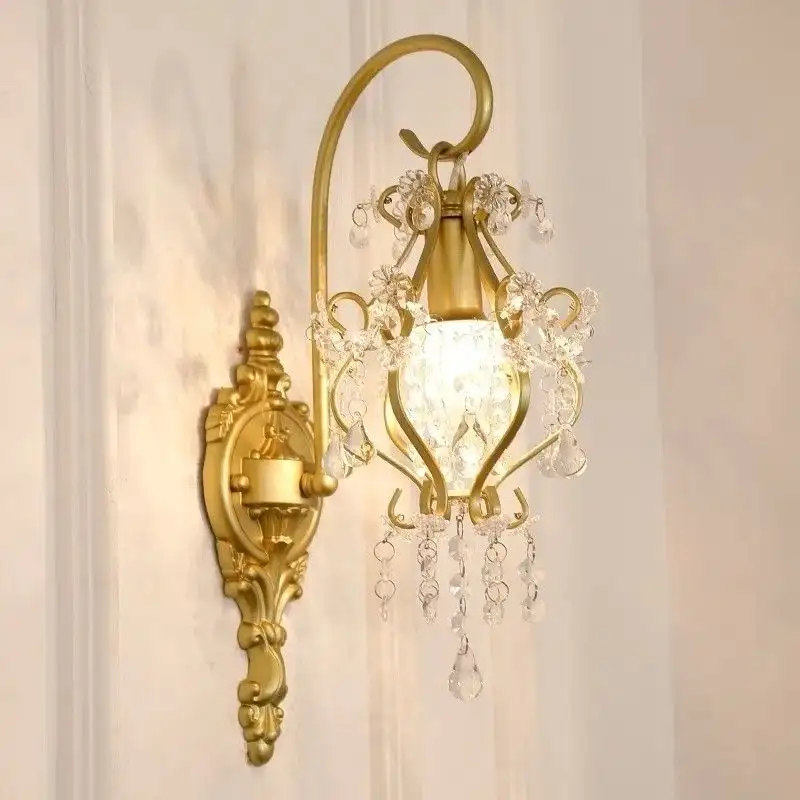 Minimalist French Style Crystal Wall Sconce