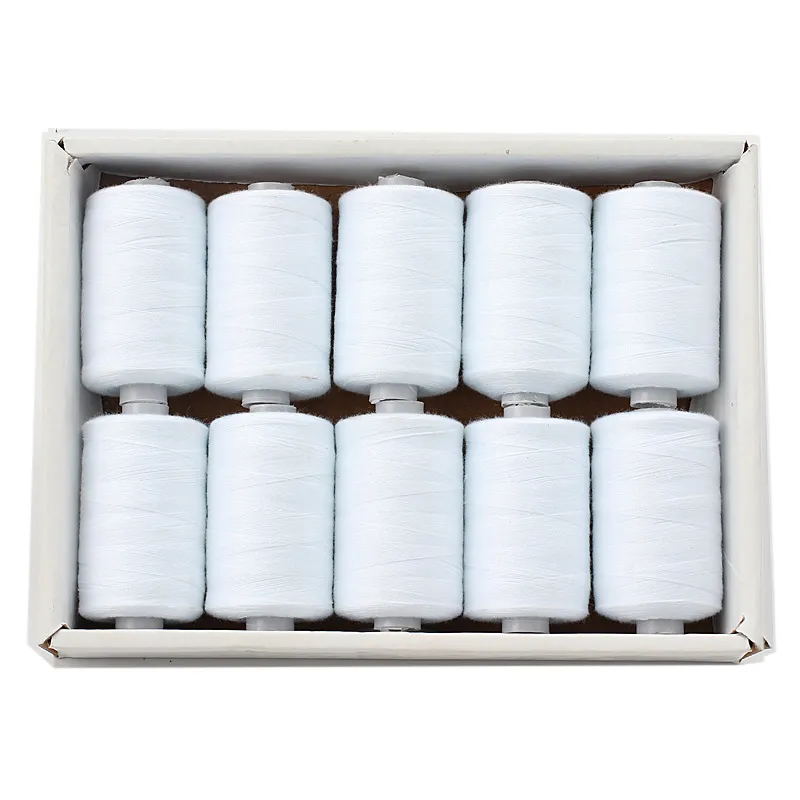 Household Sewing Machine Thread Dacron Thread Customized Color Small Roll DIY Thread - White