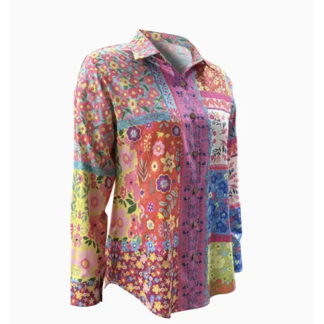 Fashion Casual Shirt Digital Printing Lapel Long Sleeve Shirt Color8 3Xl - Shop at LoveMi