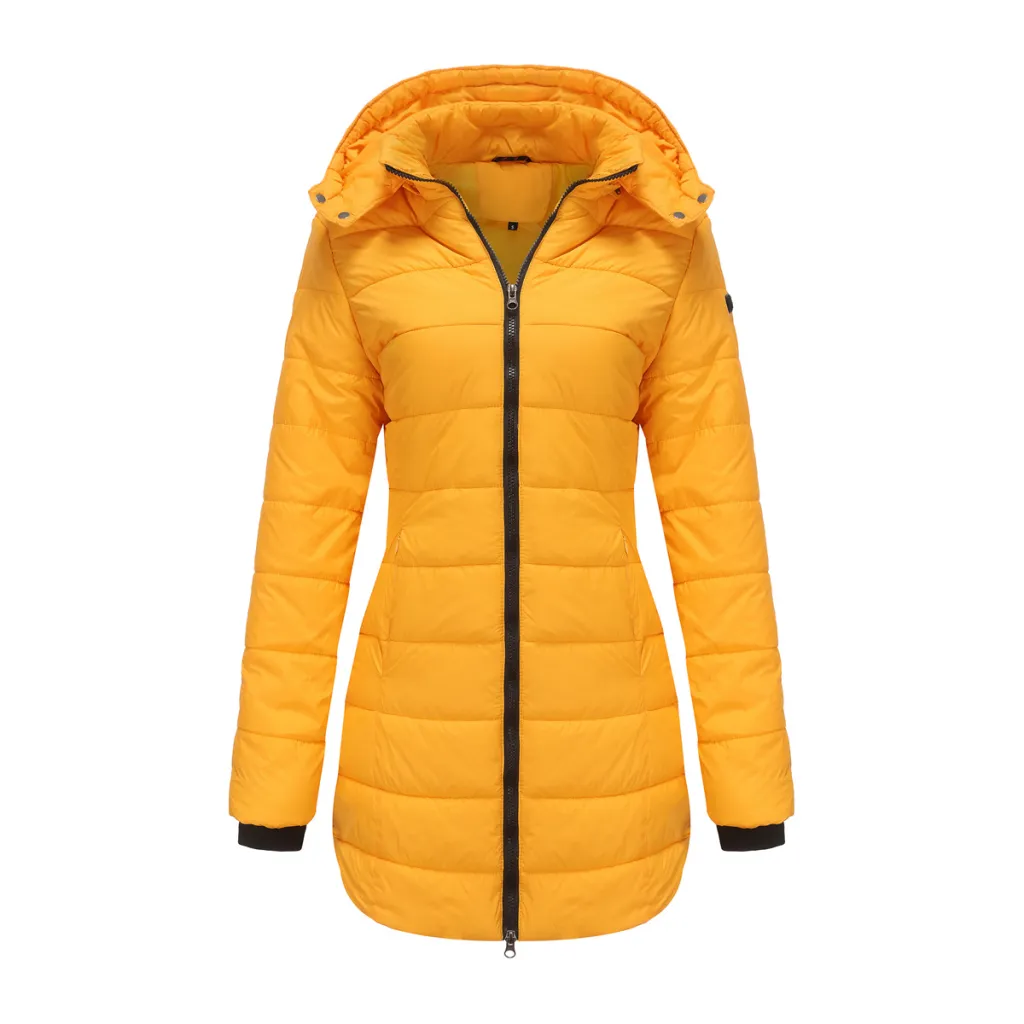 Waterproof Long-sleeved Cotton-padded Jacket - Sunflower Color