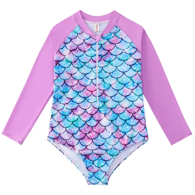 Mermaid Swimsuit Children's One piece Swimsuit Long Sleeve & Girls' Hot Spring Scale Girls' Swimsuit Yy 1722 150Cm - Shop at LoveMi