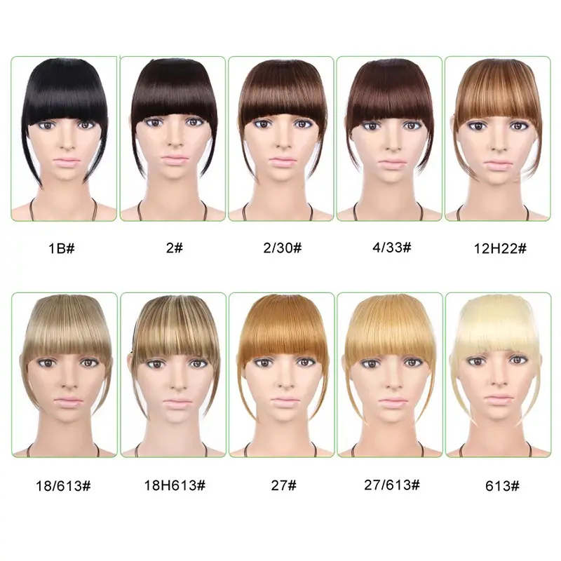 Womens Side-swept Bangs With Hair Clips Synthetic