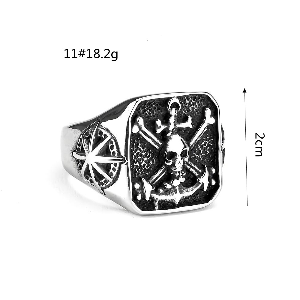 Men's Ring Pirate Eight Awn Star Vintage Stainless Steel