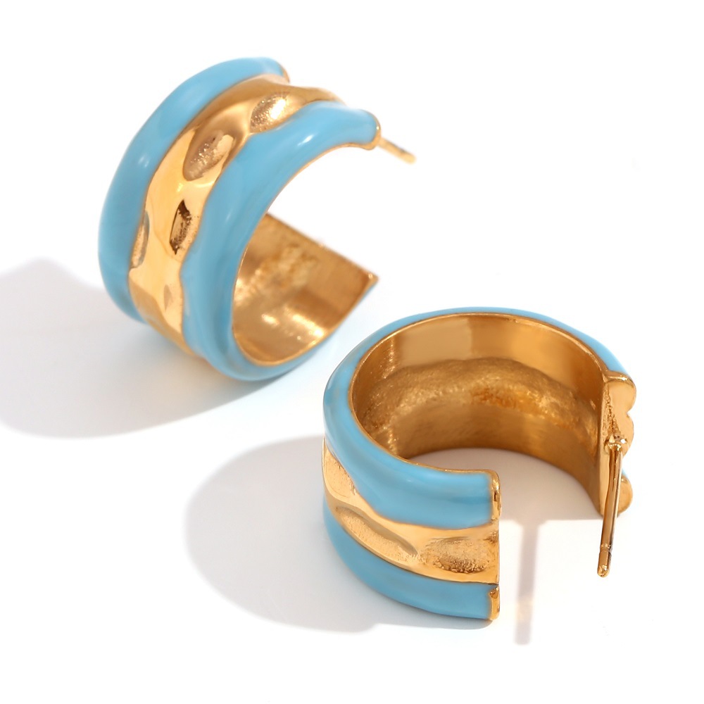 Water Ripple Summer Contrast Color Drop Oil Ring