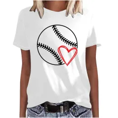 Mother's Day Baseball Women's Various Styles Loose-fitting Pullover Round-neck Short-sleeved T-shirt - 47447-Xl - View 1