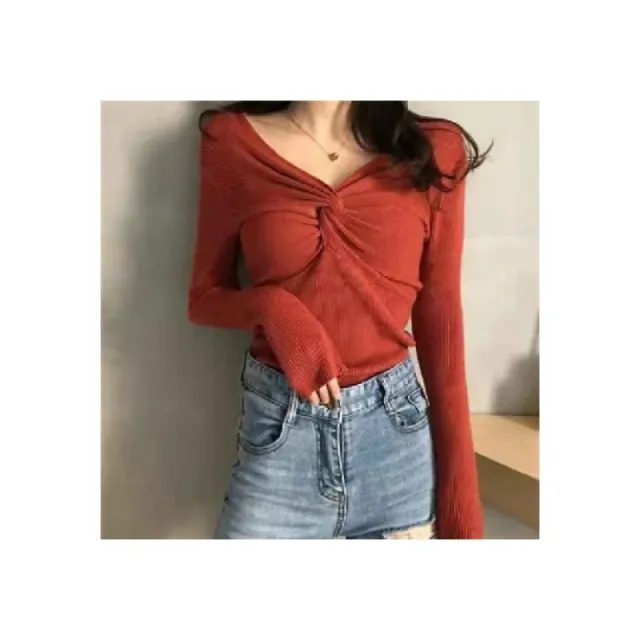 Autumn And Winter Clothing New Kinked Design Slim fit Cashmere Knitwear For Women Wine - Shop at LoveMi