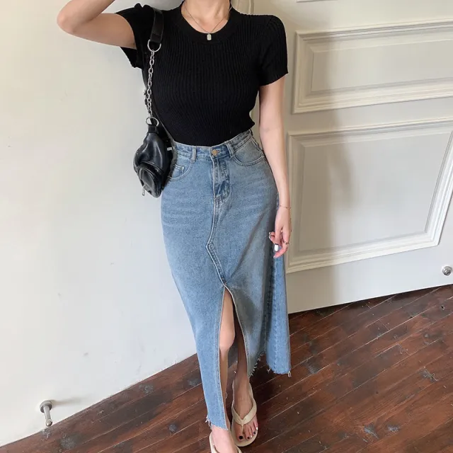 Fashion Short sleeved Knitted Top For Women Black - Shop at LoveMi
