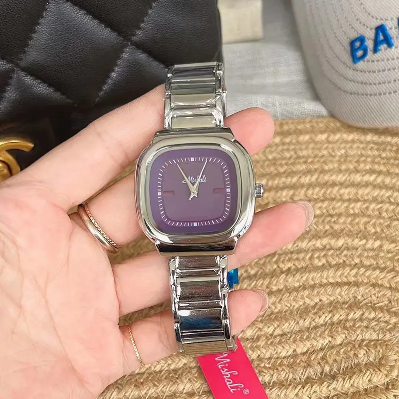 Square Steel Belt Retro Large Dial Women's