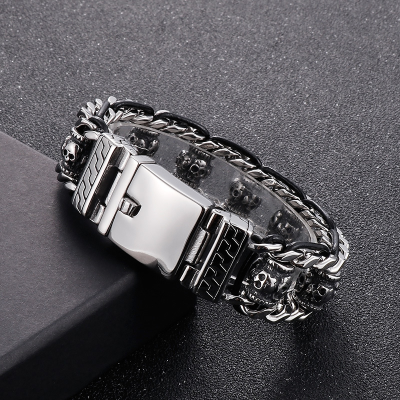 Retro Skull Halloween Stainless Steel Bracelet