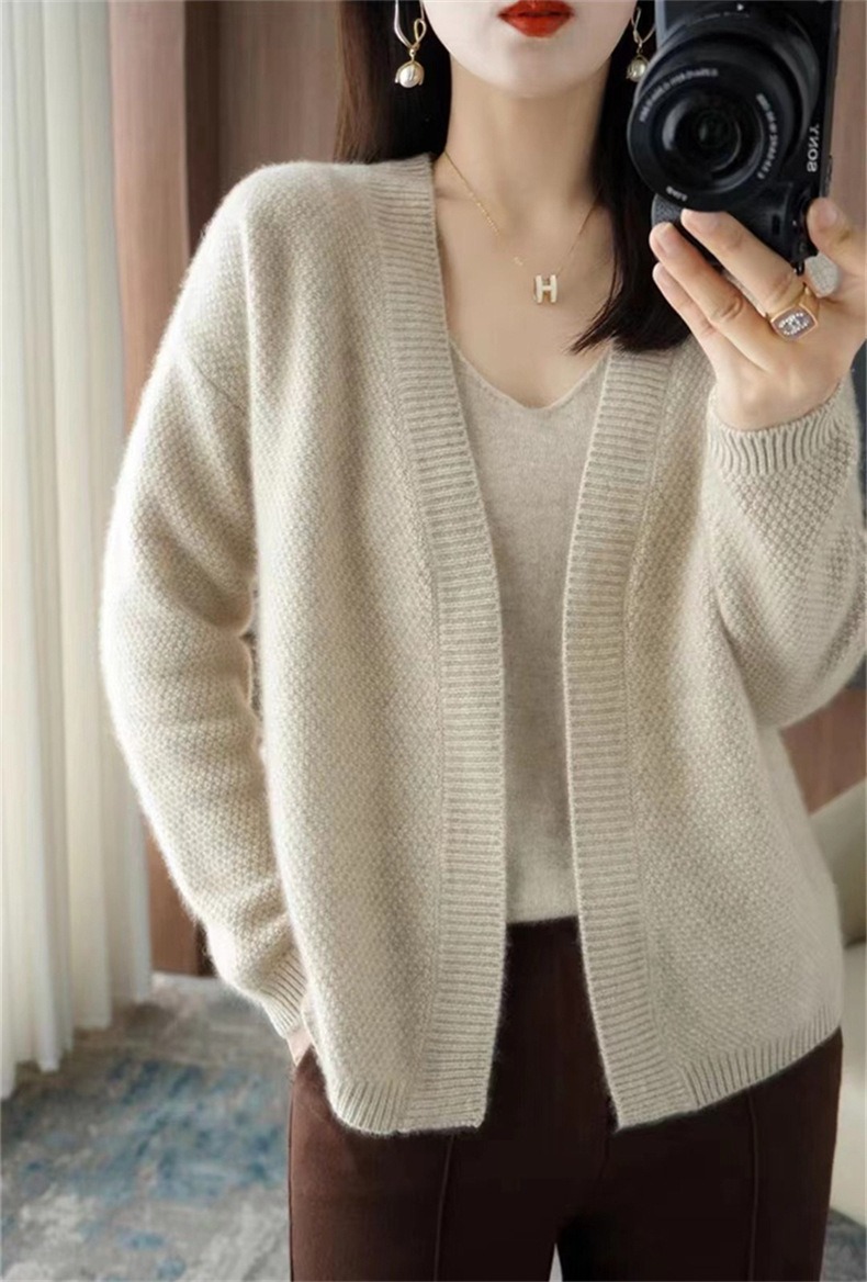 Title 13, Knitted Cardigan Two-piece Sling Temperament V-...