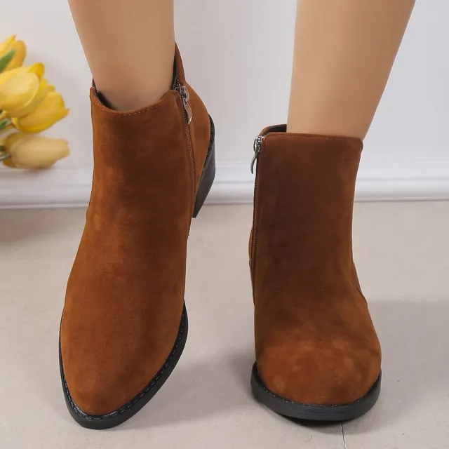 Plus Size Women's Women's Casual Boots Solid Color Wedge Snow Boots Brown - Shop at LoveMi