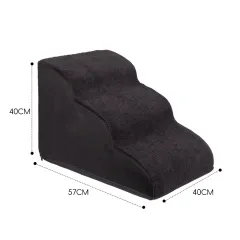 Household Small Dog Stairs Wave Pet Stairs - Export Big Three Layers Black - View 1