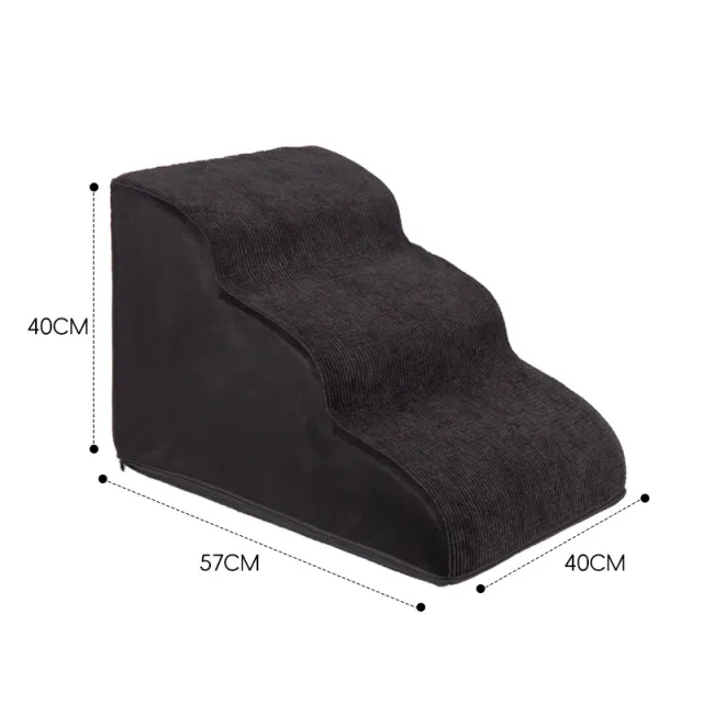 Household Small Dog Stairs Wave Pet Stairs Export Big Three Layers Black - Shop at LoveMi