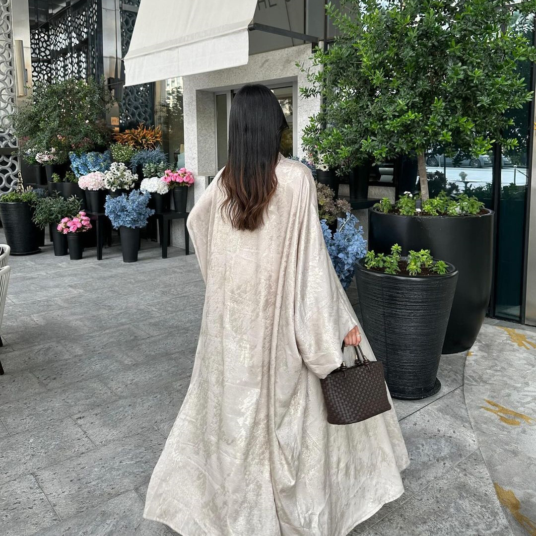 Muslim Fashion Bronzing Robe Abaya Outer Wear - Picture 11 of 16