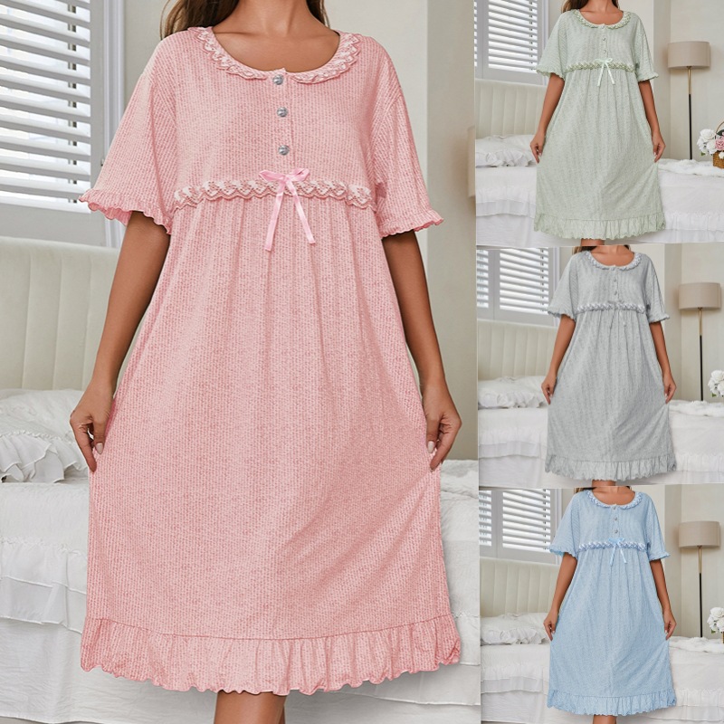 European And American-style Minimalist Comfortable Casual Nightdresswearable Outside As Loungewear
