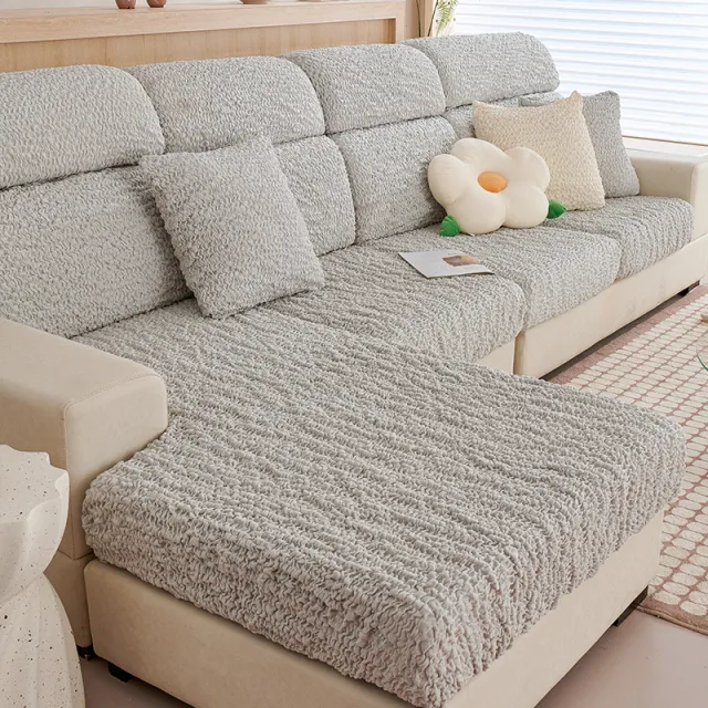 All inclusive Seersucker Stretch Sofa Cover Gray - Shop at LoveMi