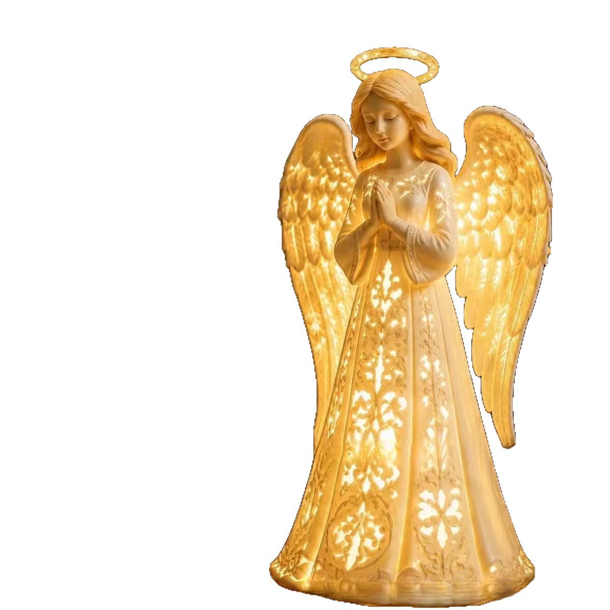 Illuminated Resin Angel Ornament