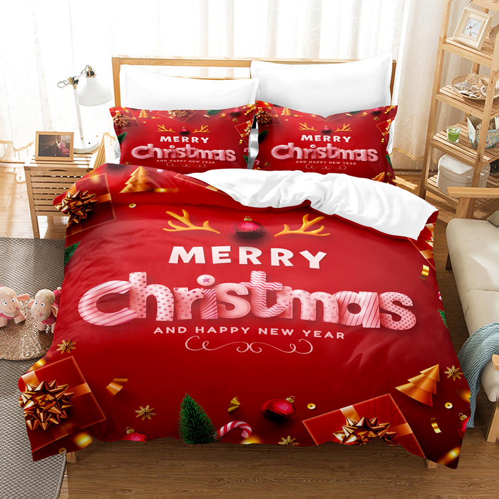 Title 1, Christmas Digital Printed Woolen Bedding Set