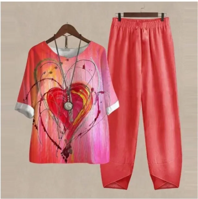New Women's Five quarter Sleeve Printed Top Two piece Pants Element 1 M - Shop at LoveMi