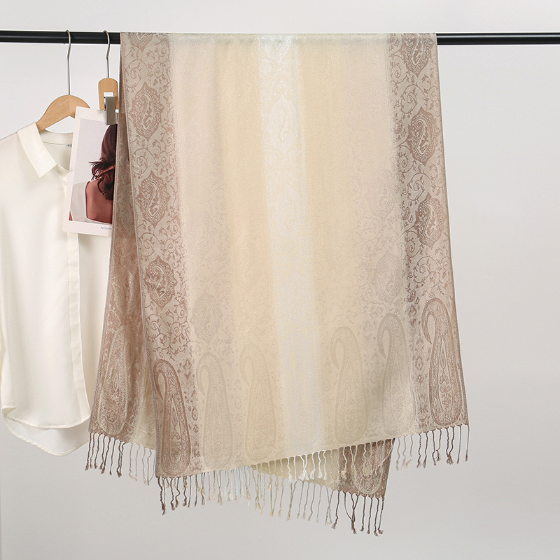 Jacquard Tassel Shawl An Outer Layer For Sun Protection And Breathability Perfect As A Womens Scarf