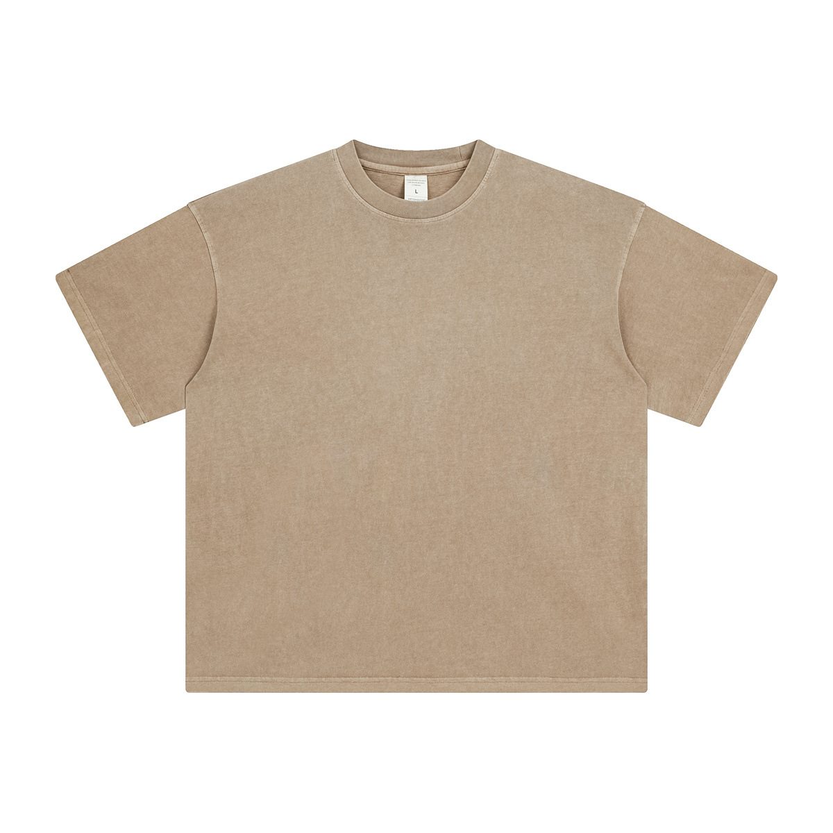 Short Sleeve Washed Camel