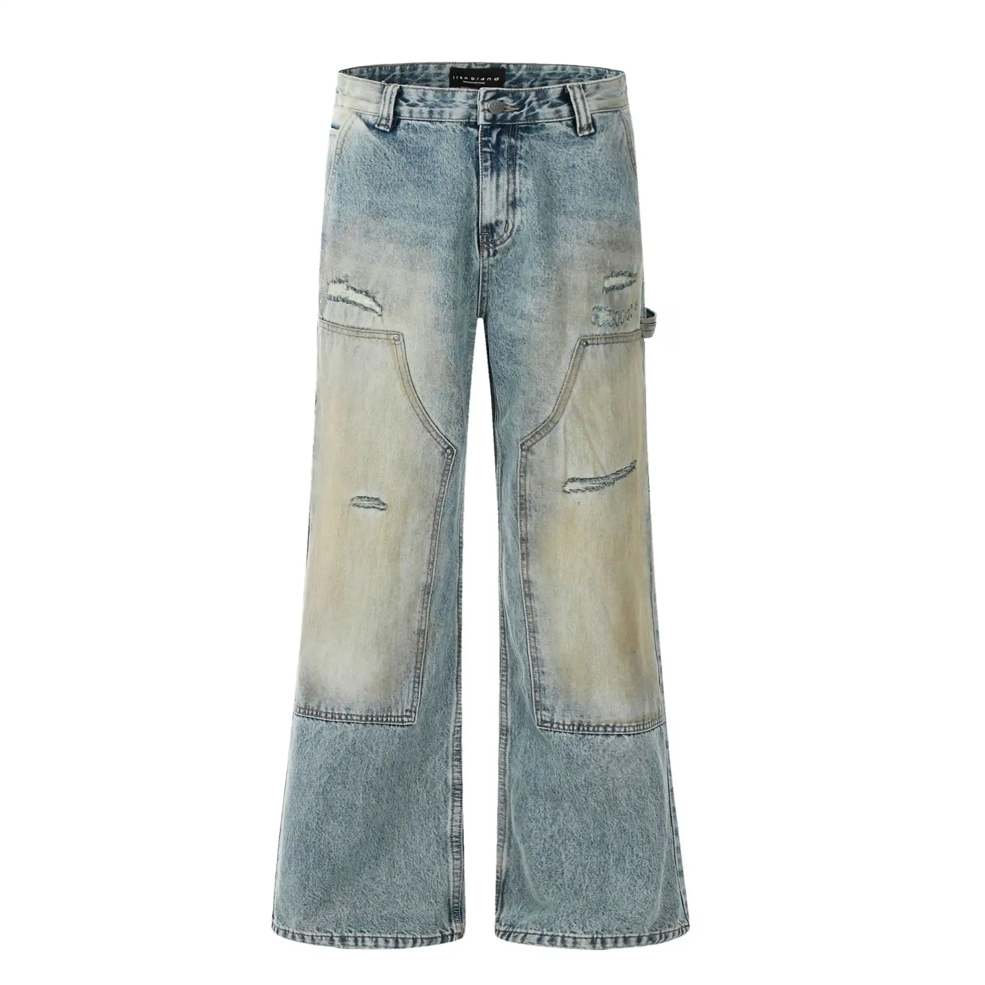 American Style Washed-out Vintage Straight Casual Loose Jeans