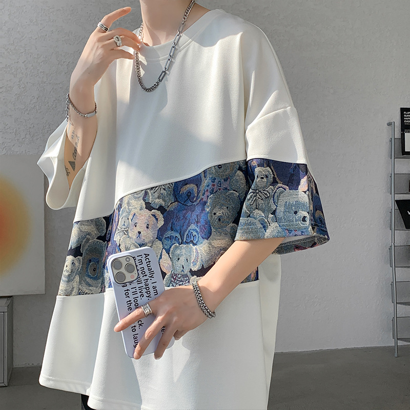 Men's Loose And Casual Color-block Crewneck Top