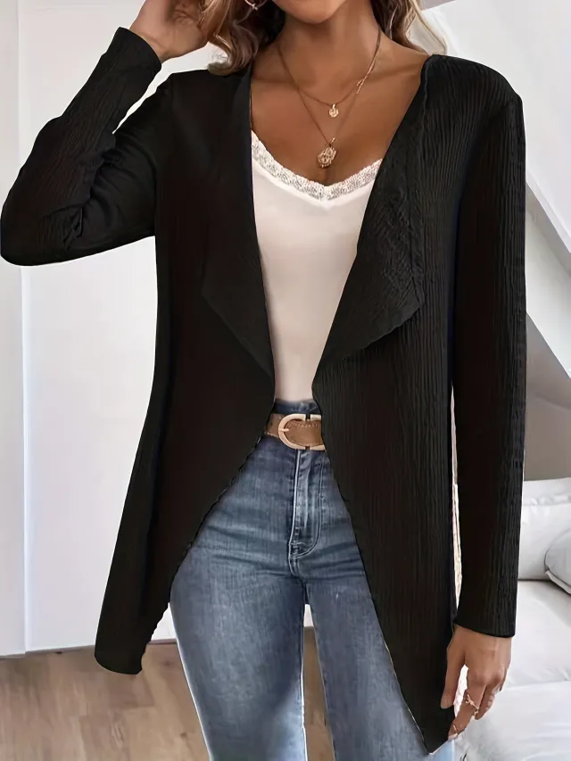 Casual Loose Clothes Knitted Jacket Black - Shop at LoveMi