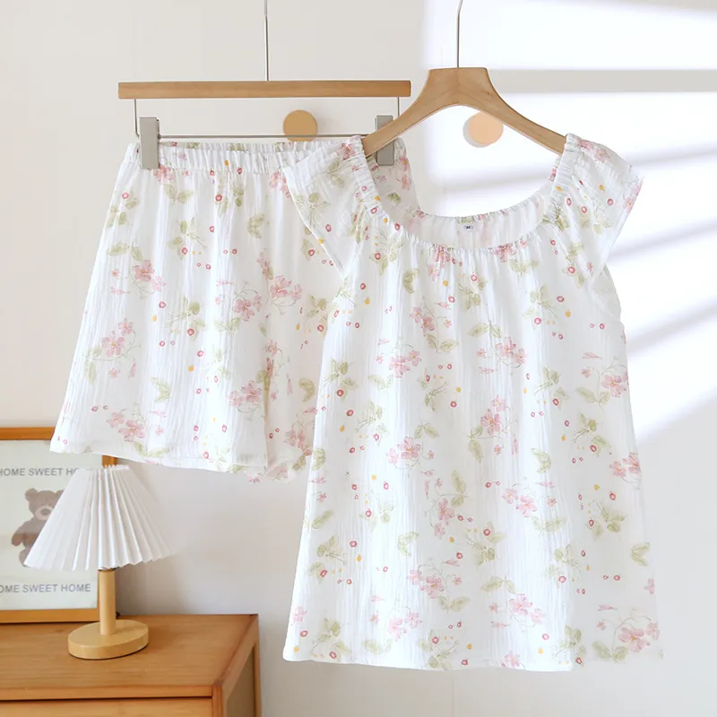 Women's Pajama Suit Simple Comfort Printing Homewear - Clover-M