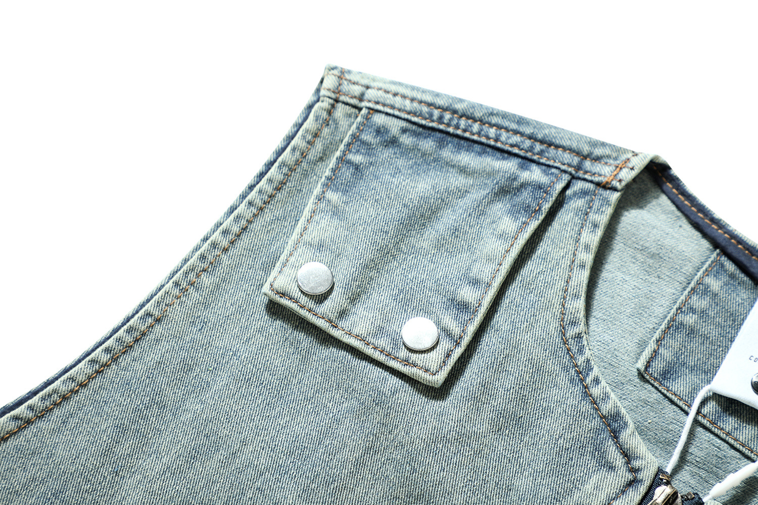 Retro Distressed Tooling Denim Vest Coat