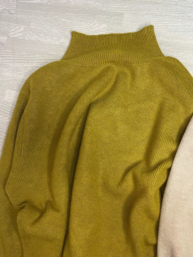 Female Autumn And Winter Wild Half Turtleneck Bottoming Shirt Mustard Yellow - Shop at LoveMi