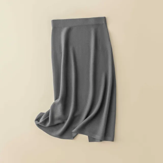 Women's Autumn Clothing Slim Pineapple Needle One step Skirt Straight Skirt Dark Gray - Shop at LoveMi