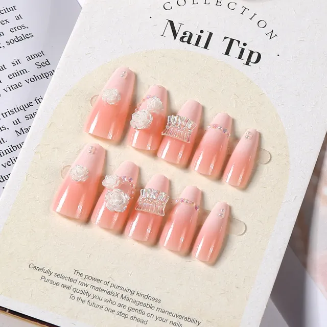 Ice Crystal Multilayer Bow Nail Tip 3 Dstereo Nail Sticker Ice Crystal Bow Flower - Shop at LoveMi