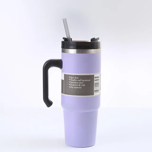 Cup Car With Handle Straw Cup Lavender Purple - Shop at LoveMi