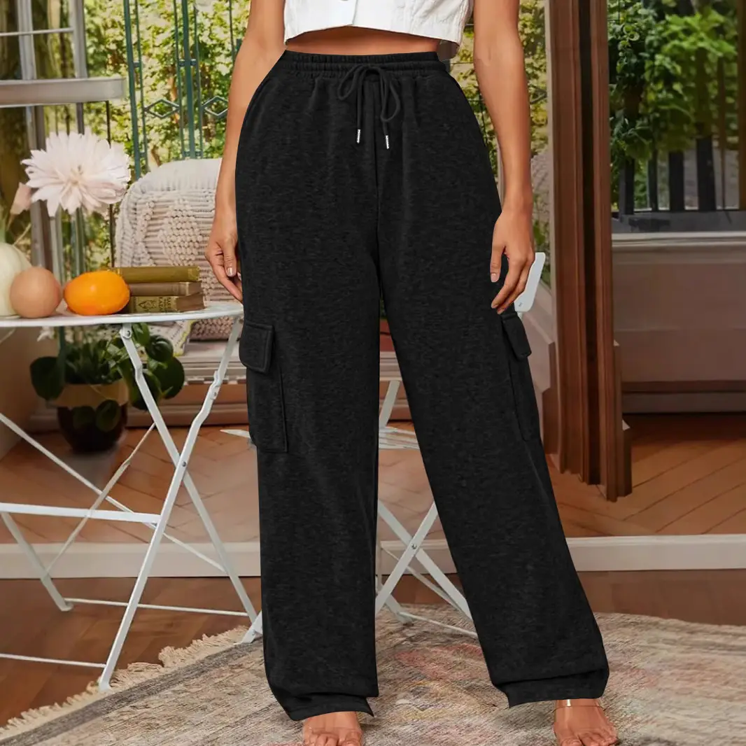 Loose Fashion Pocket Drawstring Women's Sweatpants