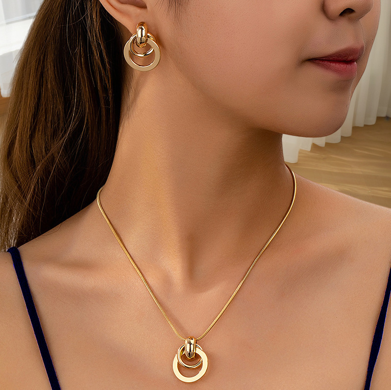 Gold-Tone Necklace and Earrings Set, picture 3 of 5