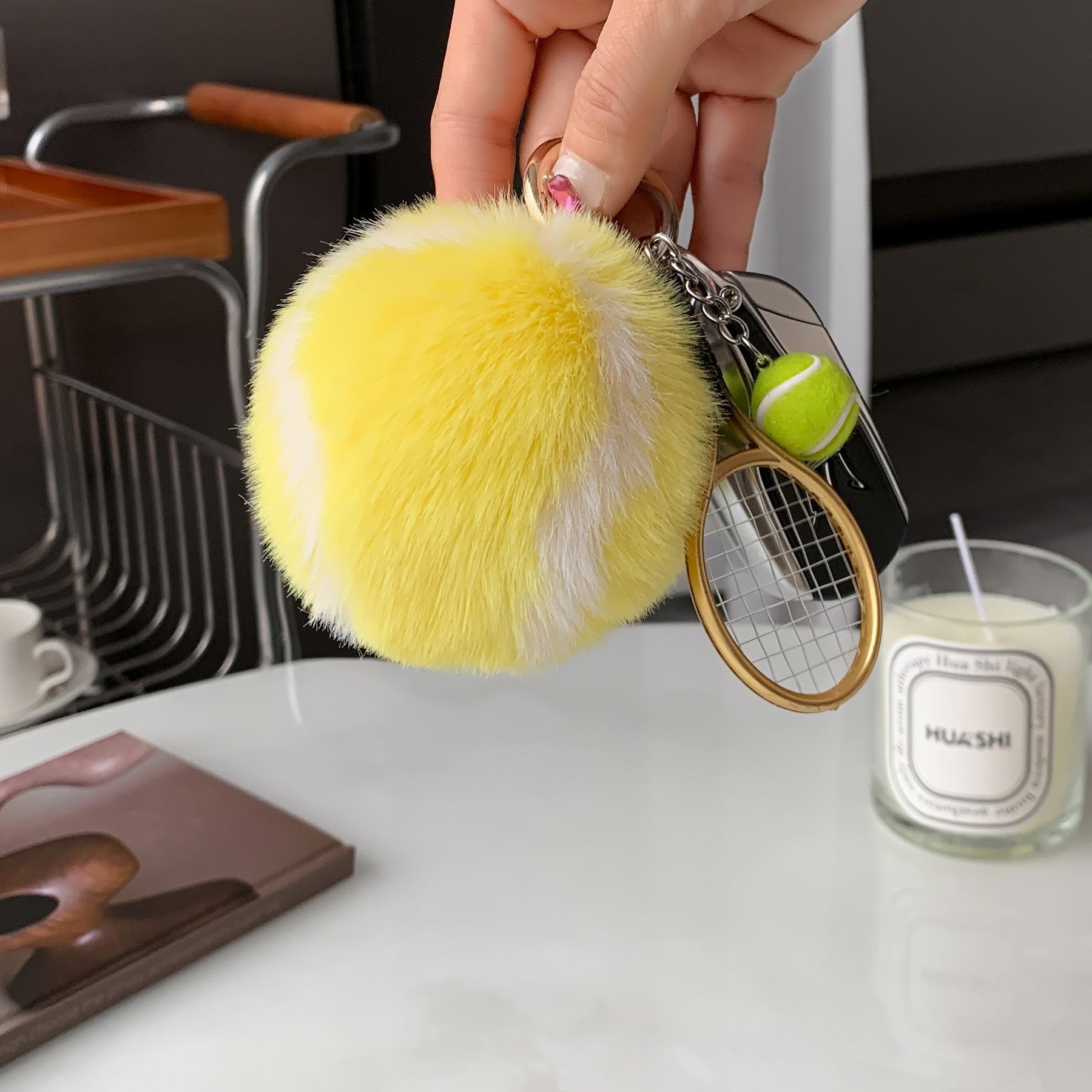 Creative Tennis Car Keychain Pendant