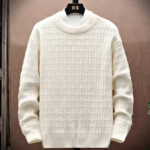 New Winter Crew Neck Sweater Men's Loose Outer Wear