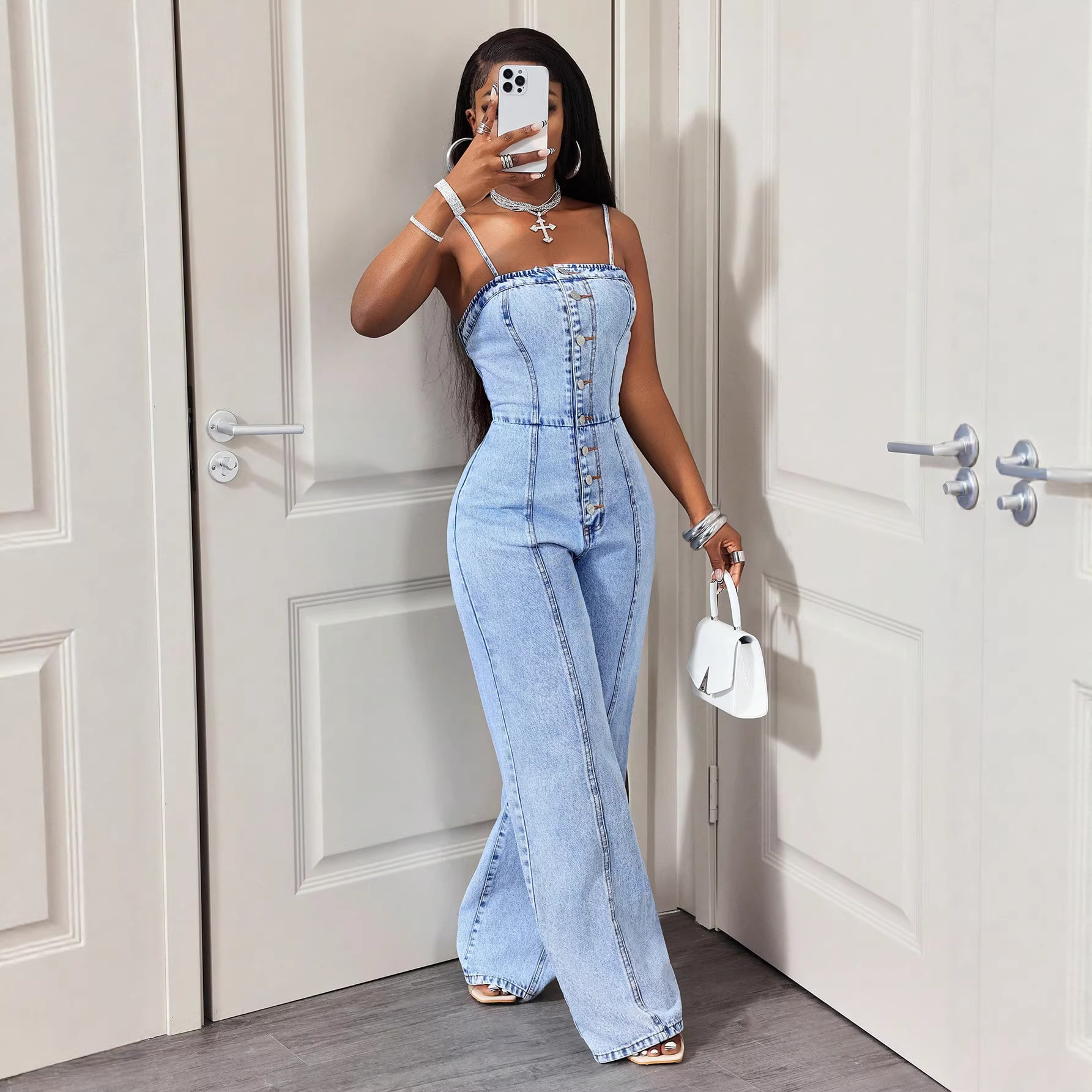 Women's Denim Suspender Jumpsuitoverall Pants