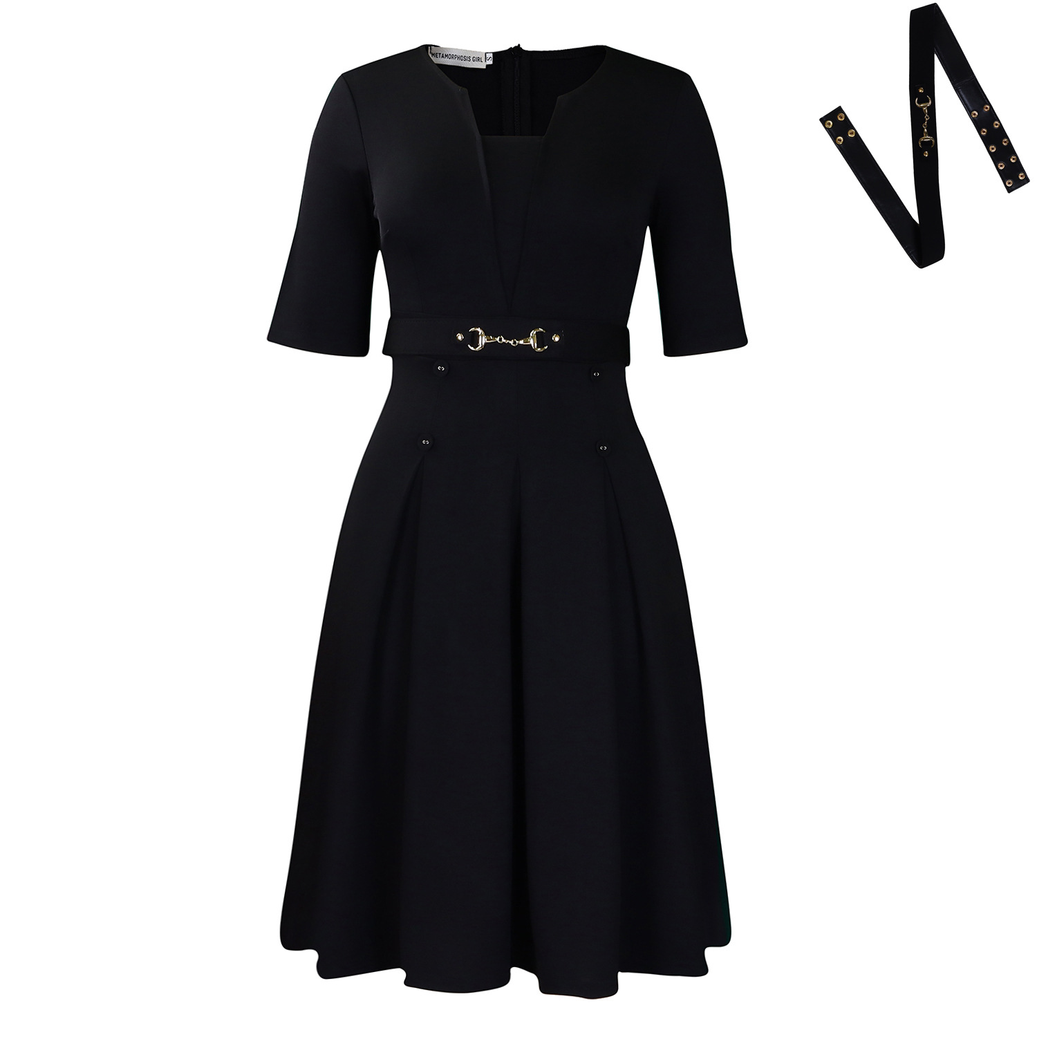 Women's Short-Sleeve Fashionable Elegant Dress 7