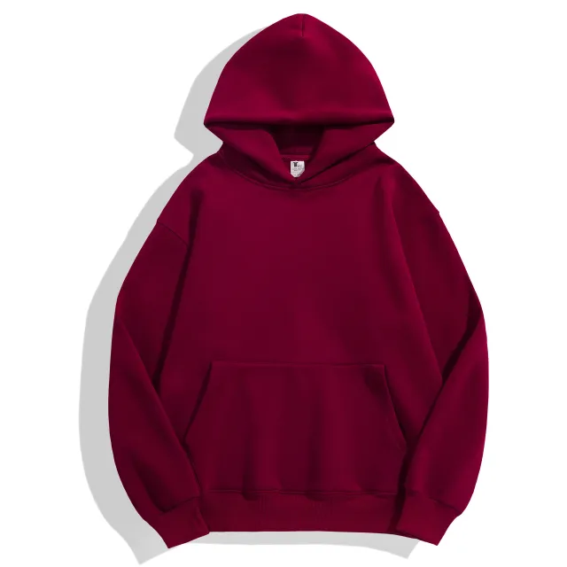 Women's Tight Polar Fleece Drop shoulder Hoodie Wine - Shop at LoveMi