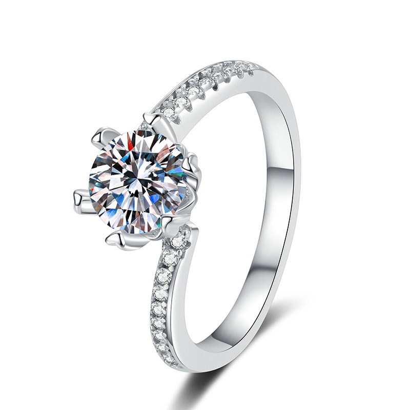 S925 Sterling Silver Moissanite Ring Women