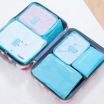 Travel Six piece Set Large Capacity Storage Bag Set Blue - Shop at LoveMi