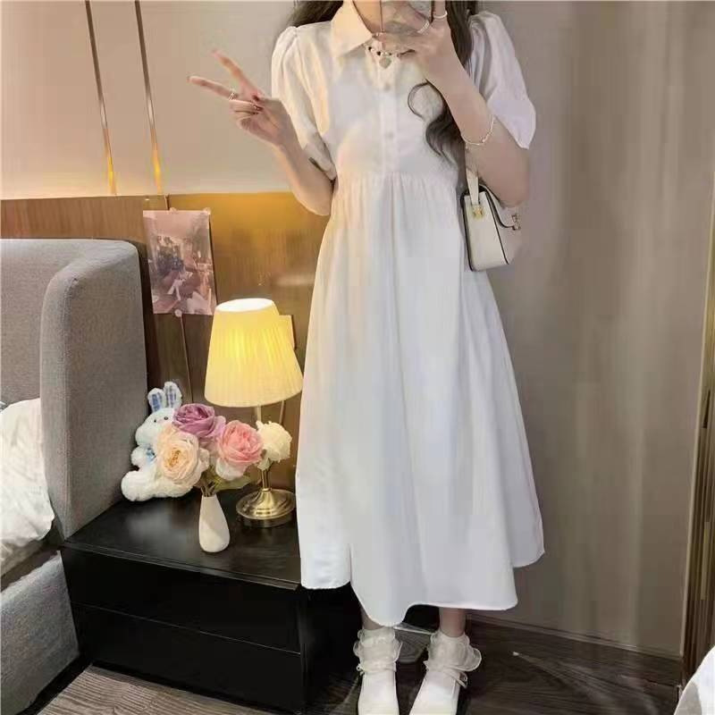 Summer New Sweet Puff Sleeve White Dress For Women 3