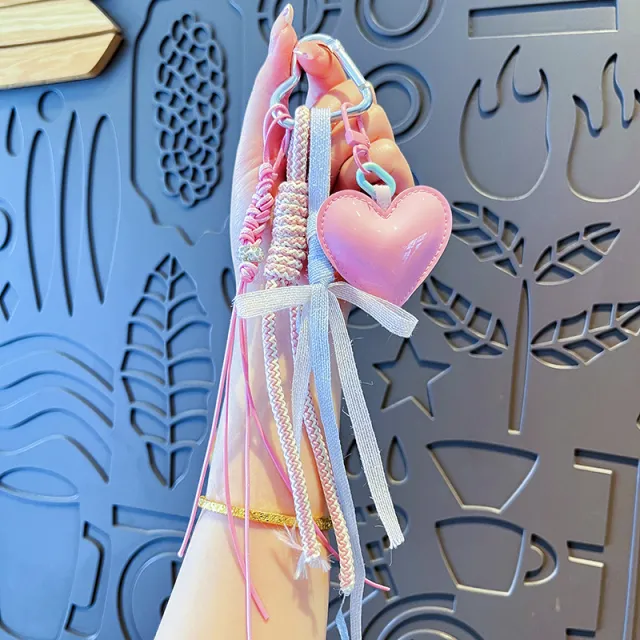 Creative Leather DIY Light Luxury Pendant Cute Love Style Pink Love Heart - Shop at LoveMi