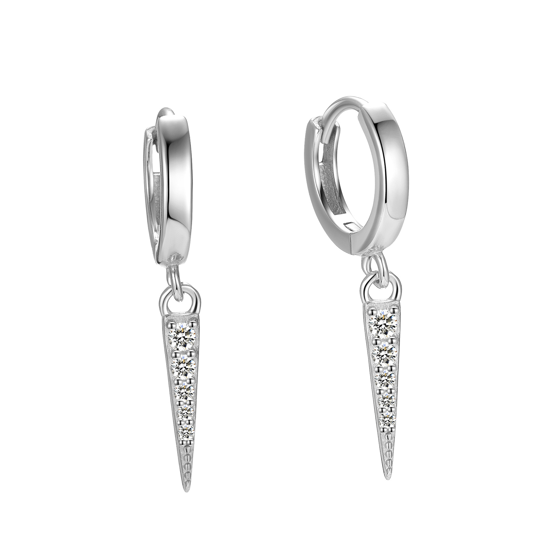Women's S925 Sterling Silver Micro Inlaid Zircon Geometric Earrings
