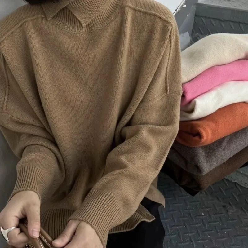 Women's High-grade Comfortable Soft Knit Sweater - Camel