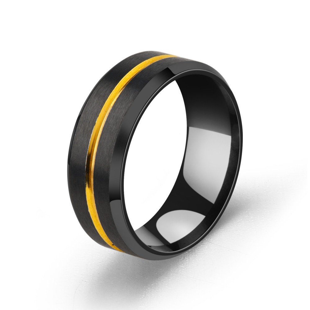 Classic Fashion Two-tone Brushed Stainless Steel Ring