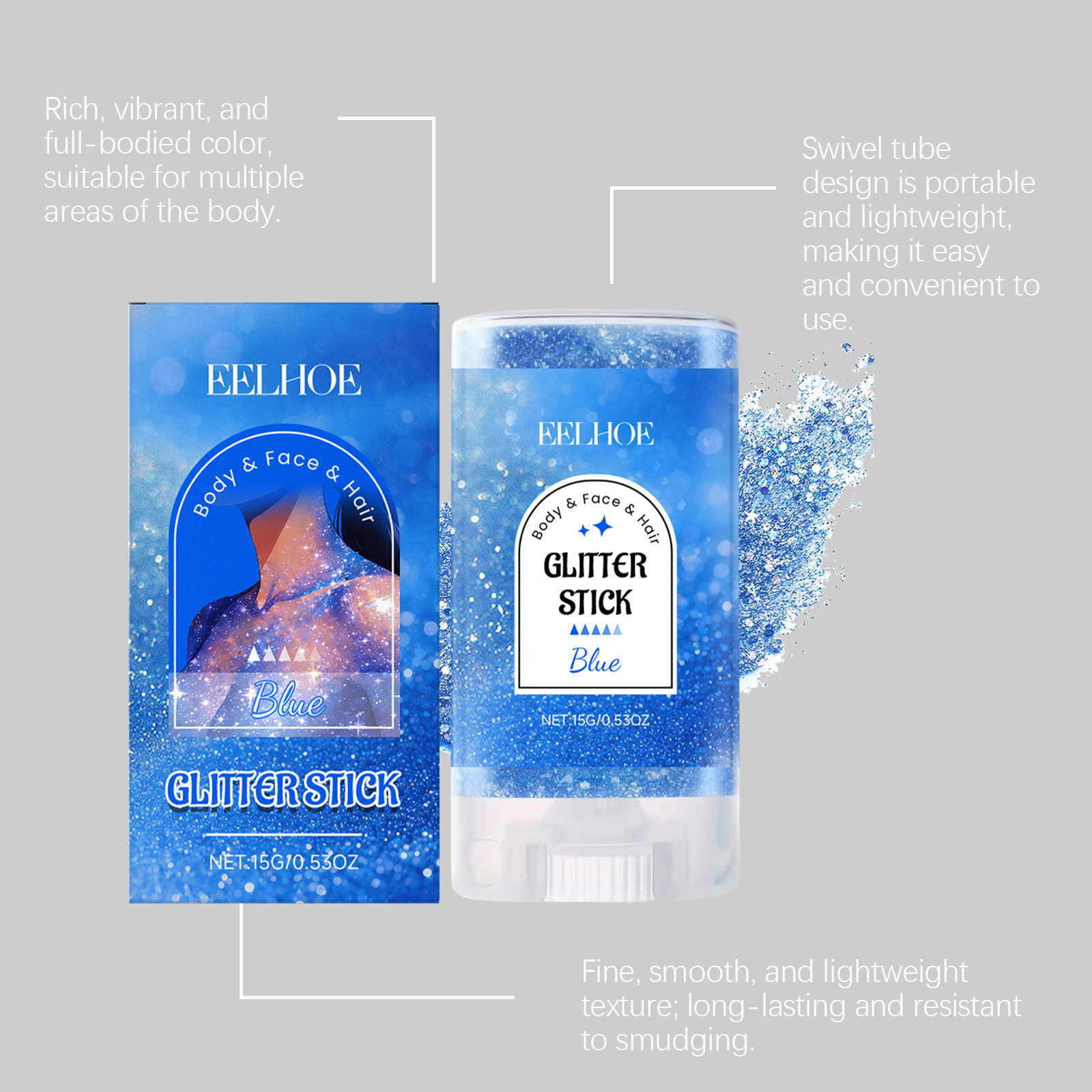 Blue Body Glitter Stick