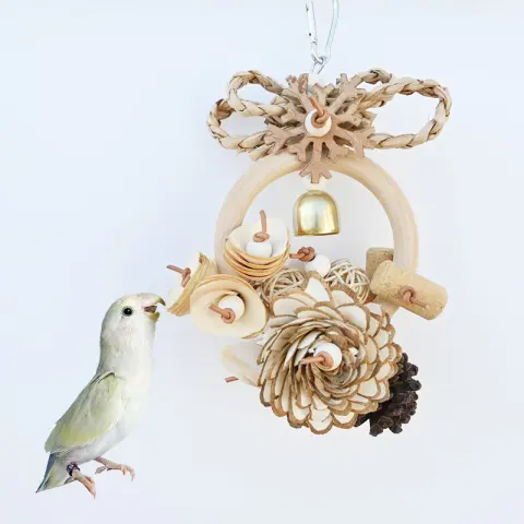 Plant Straw Gnawing Ring Natural Wood Slice Pine Cone